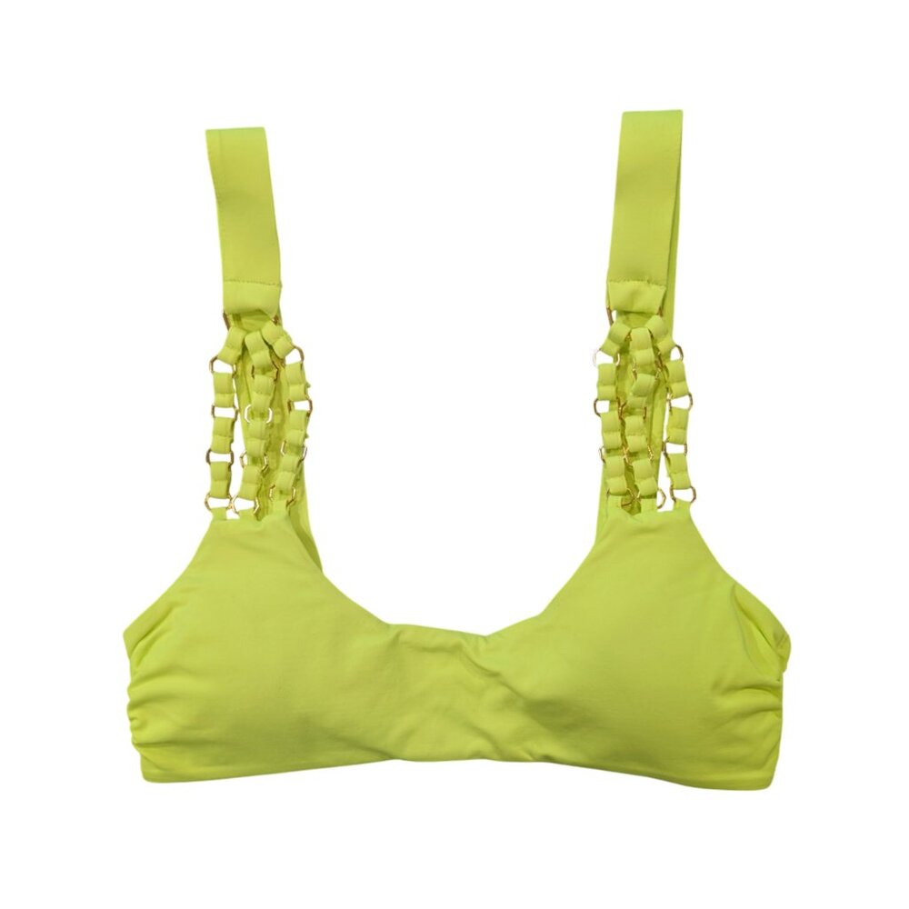 BAHIMI Nwt Neon Chain Bikini Top S Highlighter Yellow Gold Chain